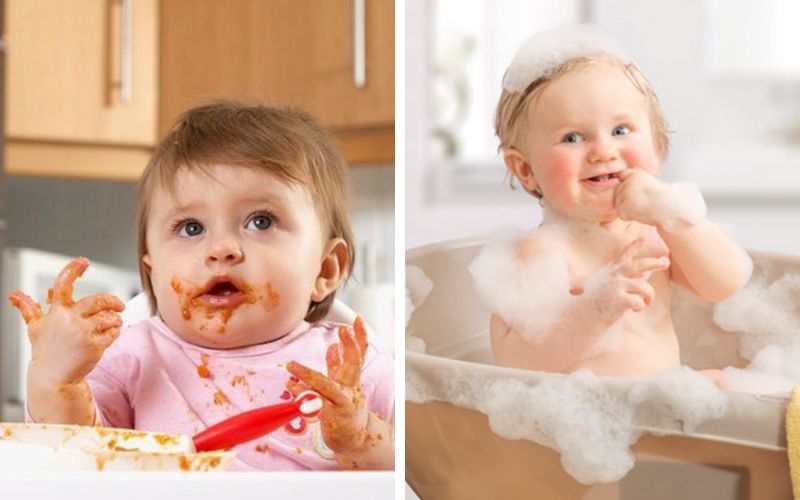Trẻ sơ sinh ăn xong bao lâu thì tắm để đảm bảo an toàn? 7 trẻ sơ sinh ăn xon bao lâu thì tắm